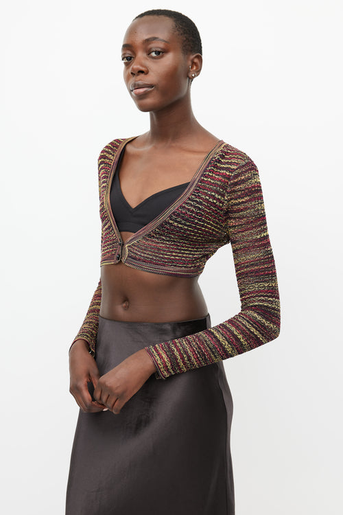 Missoni Yellow 
Multicolour Knit Cropped Cardigan