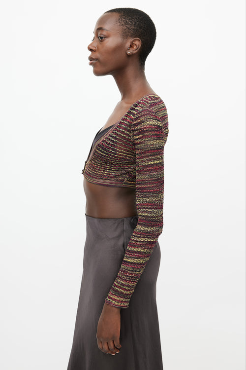 Missoni Yellow 
Multicolour Knit Cropped Cardigan