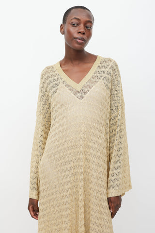 Missoni Yellow Sparkly Crochet Lace Dress