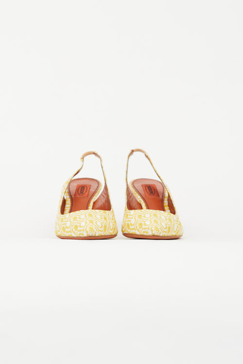 Missoni Yellow 
White Knit Slingback Heel