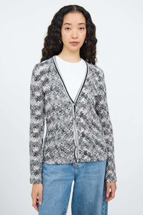 Missoni Grey Multi Colour Button Wool Cardigan