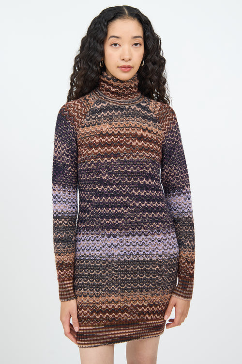 Missoni Brown Multi Colour Knit Dress