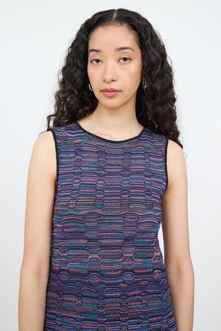 M Missoni Purple Multi Knit Sleeveless Dress