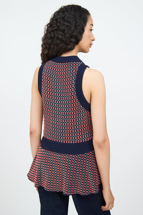 M Missoni Blue Multi Colour Peplum Top