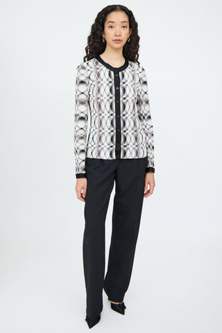 Missoni White Black 
Brown Button Cardigan