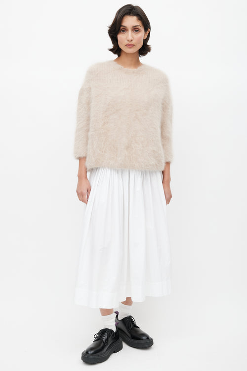 Miu Miu Beige Angora Zip Sweater