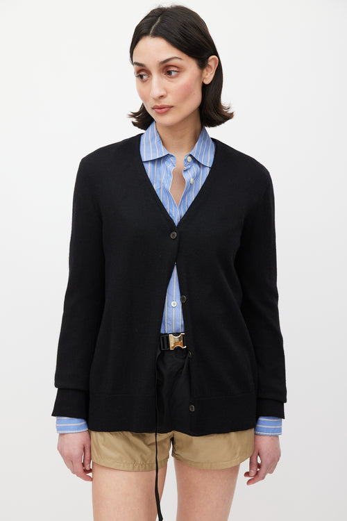 Miu Miu Black Knit Cut Out Cardigan