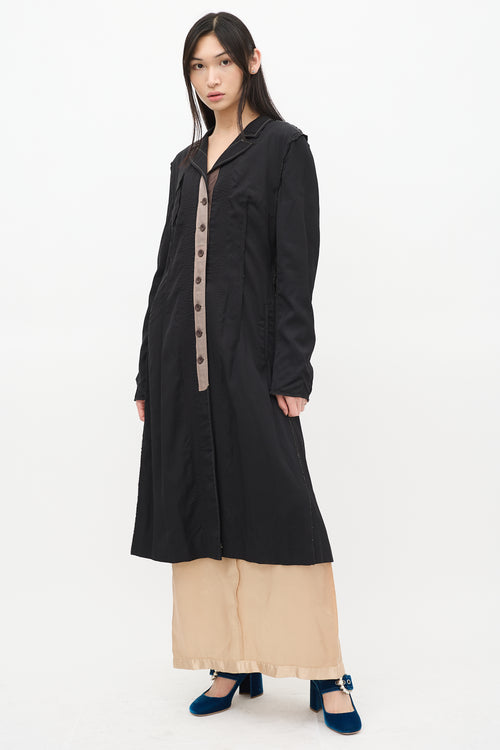 Miu Miu Black Cotton Exposed Seam Coat