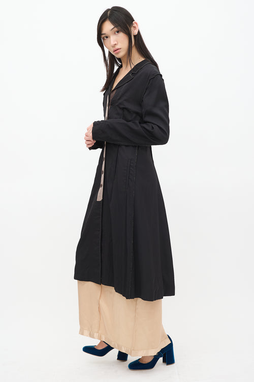 Miu Miu Black Cotton Exposed Seam Coat