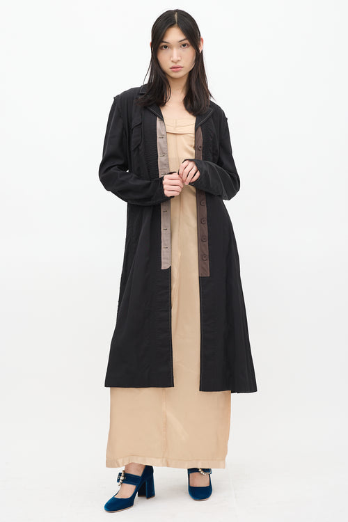 Miu Miu Black Cotton Exposed Seam Coat