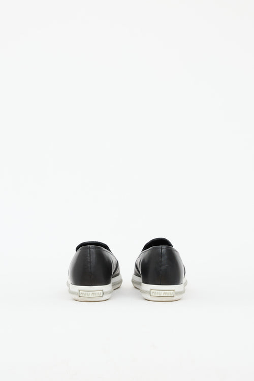 Miu Miu Leather Metal Cap Toe Sneaker