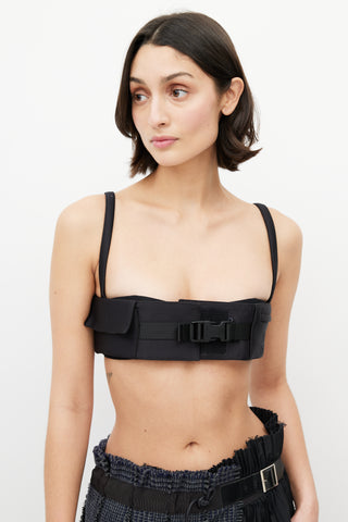 Miu Miu Black Neoprene Cago Bra