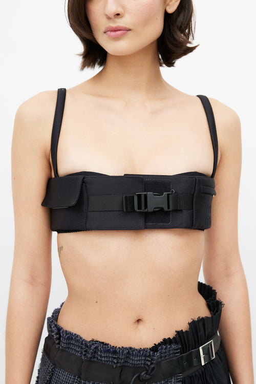 Miu Miu Black Neoprene Cago Bra