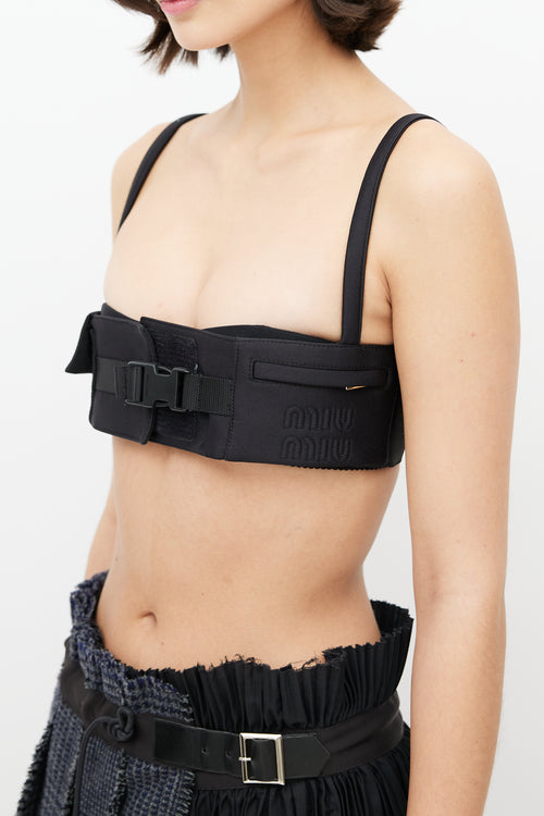 Miu Miu Black Neoprene Cago Bra