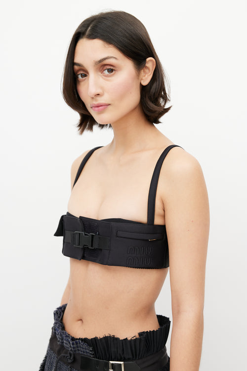 Miu Miu Black Neoprene Cago Bra