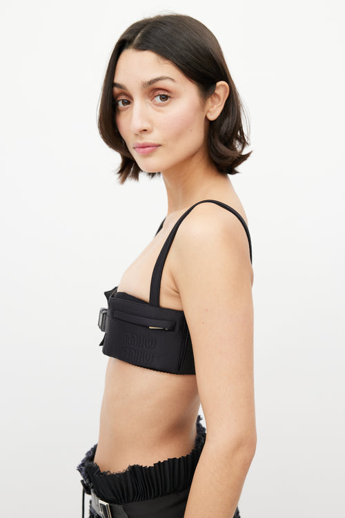 Miu Miu Black Neoprene Cago Bra