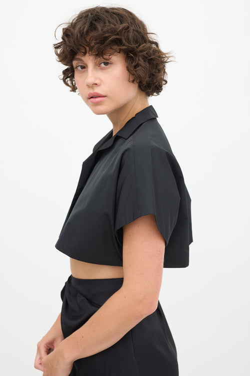 Miu Miu Black Nylon Cropped Bolero