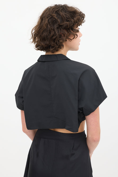 Miu Miu Black Nylon Cropped Bolero