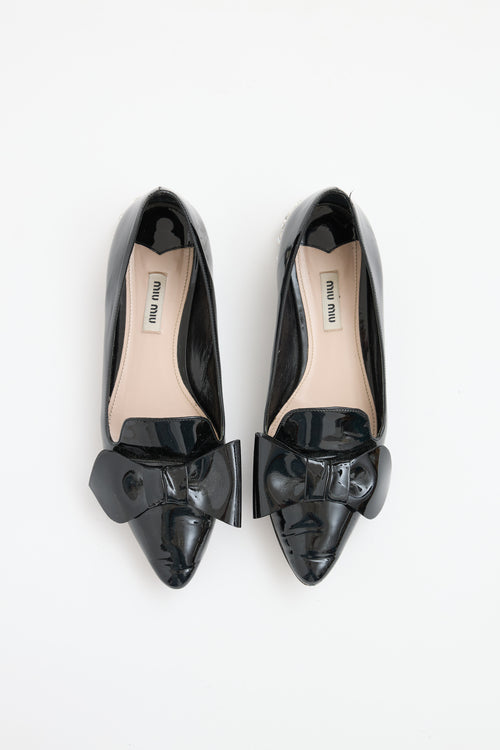 Miu Miu Patent Leather Jewel Flat