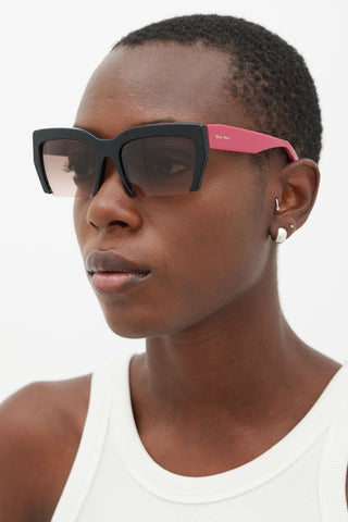 Miu Miu Black 
Pink SMU11O Sunglasses