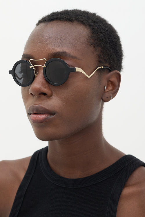 Miu Miu Black SMU02V Circular Sunglasses