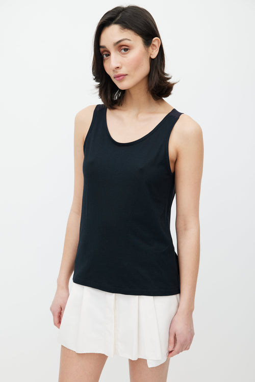 Miu Miu Black Sheer Ruffled Tank