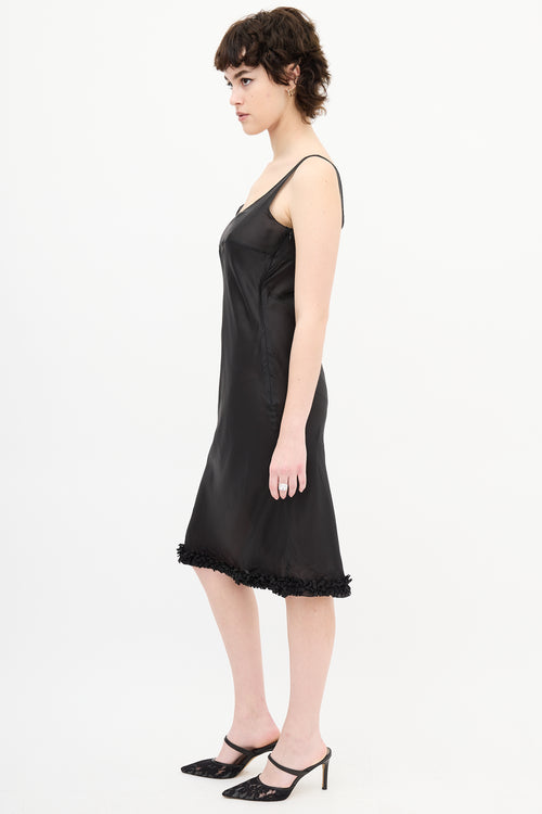 Miu Miu Black Sheer Silk Midi Dress