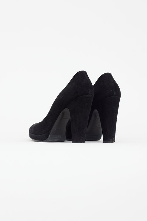 Miu Miu Black Suede Round Toe Heel