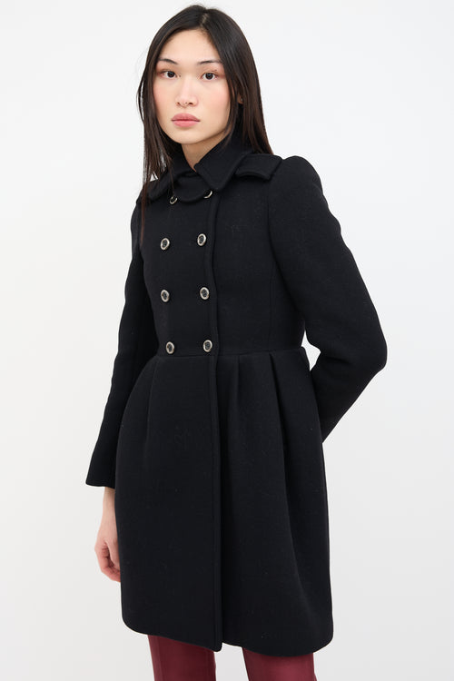 Miu Miu Black Wool Double Breasted Coat