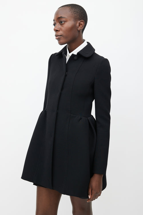 Miu Miu Black Wool Flared Coat