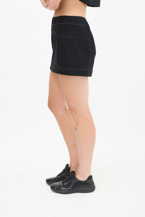 Miu Miu Black Wool Two Pocket Skirt