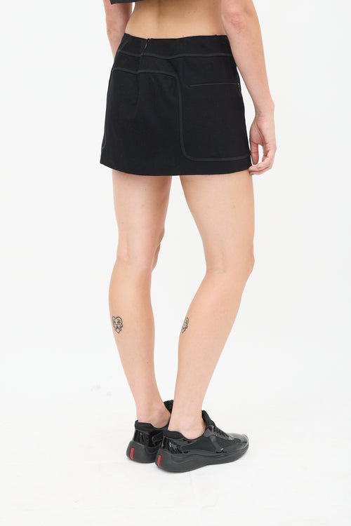 Miu Miu Black Wool Two Pocket Skirt