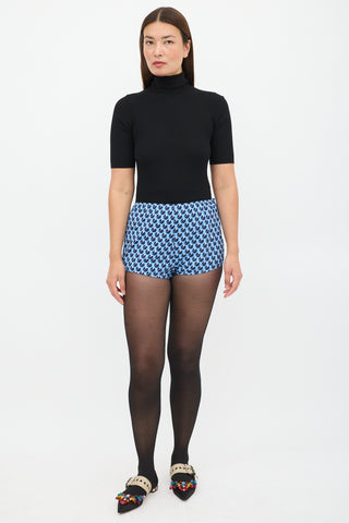 Miu Miu Blue 
White Polka Dot Shorts