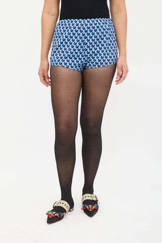 Miu Miu Blue 
White Polka Dot Shorts