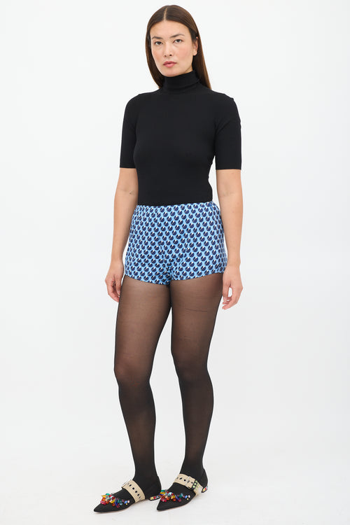 Miu Miu Blue 
White Polka Dot Shorts