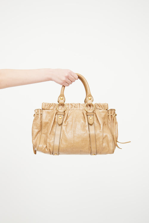 Miu Miu Beige Leather 2 Way Shoulder Bag