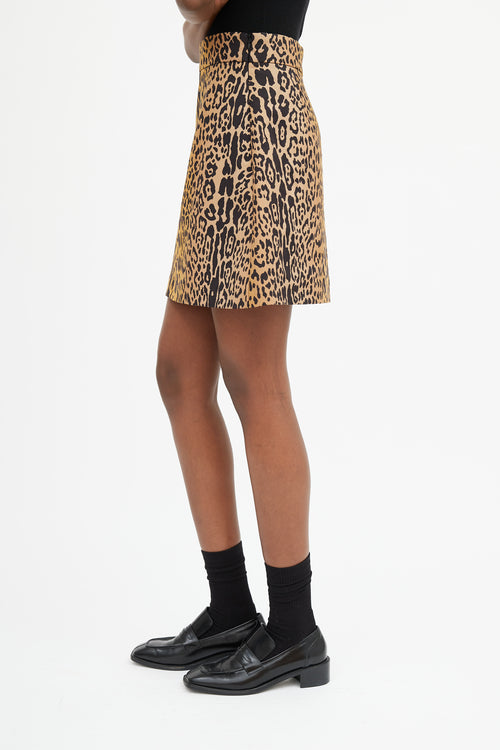 Miu Miu Brown 
Black Printed A-Line Skirt