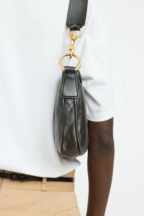 Miu Miu Brown Nappa Hook Shoulder Bag