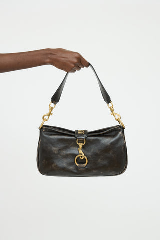 Miu Miu Brown Nappa Hook Shoulder Bag