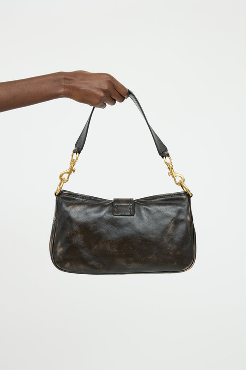 Miu Miu Brown Nappa Hook Shoulder Bag