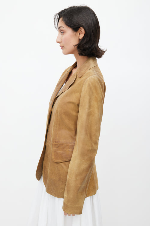 Miu Miu Brown Nubuck Leather Blazer