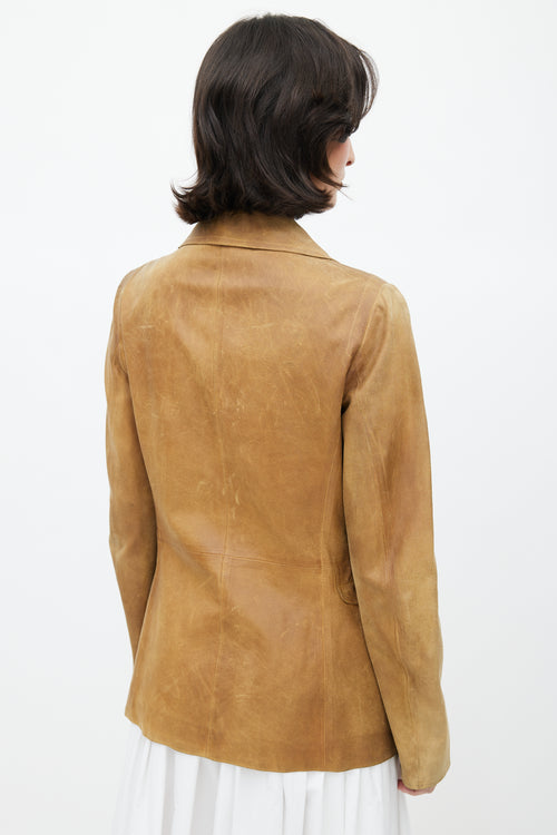 Miu Miu Brown Nubuck Leather Blazer