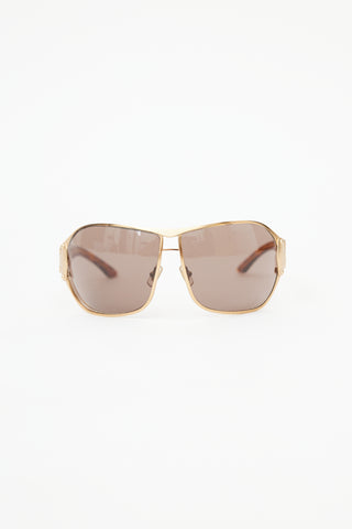 Miu Miu Brown 
Gold SMU60G Oversized Sunglasses