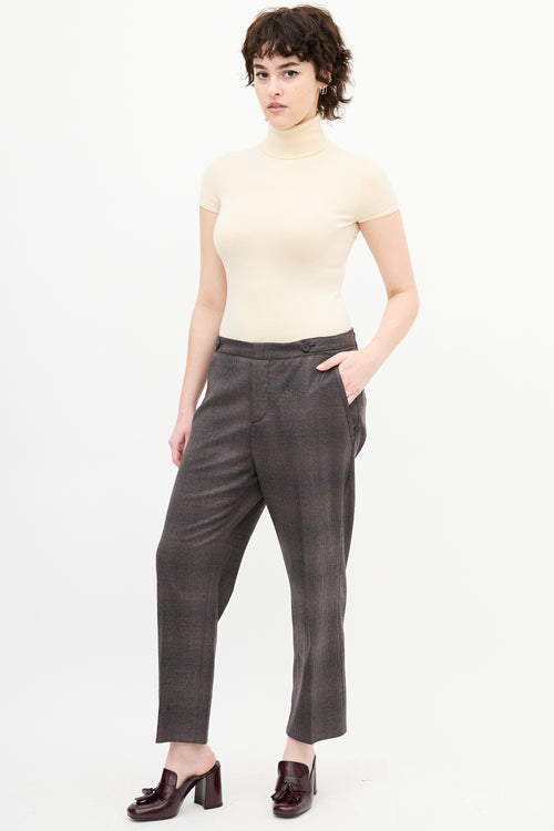 Miu Miu Brown Wool Houndstooth Trouser