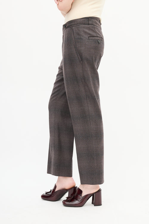 Miu Miu Brown Wool Houndstooth Trouser