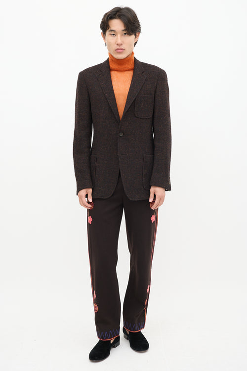 Miu Miu Brown Wool Speckled Blazer