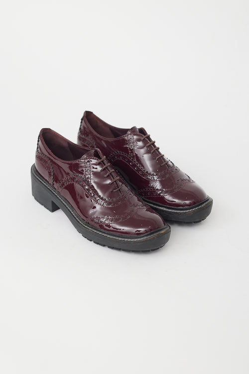 Miu Miu Burgundy Patent Leather Brogue