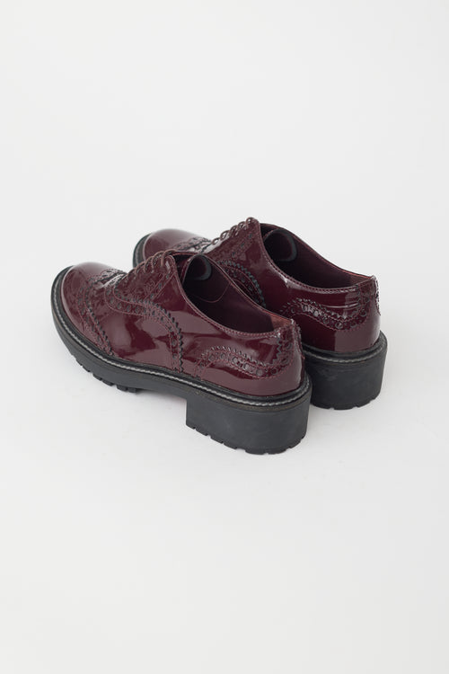 Miu Miu Burgundy Patent Leather Brogue