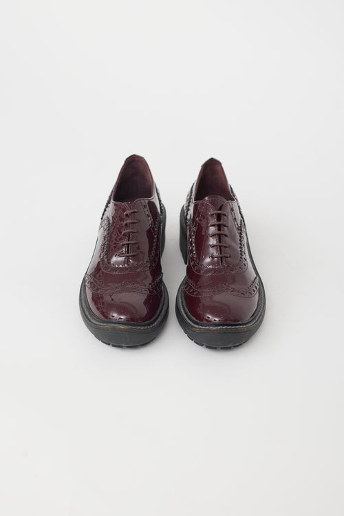 Miu Miu Burgundy Patent Leather Brogue