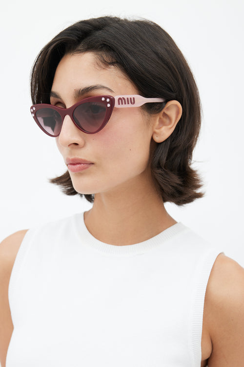 Miu Miu Burgundy 
Pink SMU05T Sunglasses